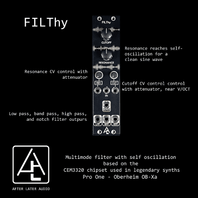 FILThy VCF - CEM3320 Based  Multimode Filter - Eurorack image 2