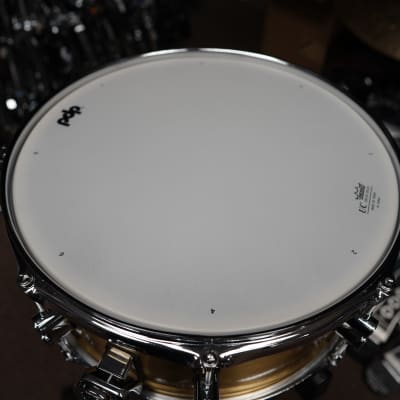 PDP Concept Series 6.5 x 14" Natural Satin Brass Shell Snare Drum (1.2mm Shell) image 5