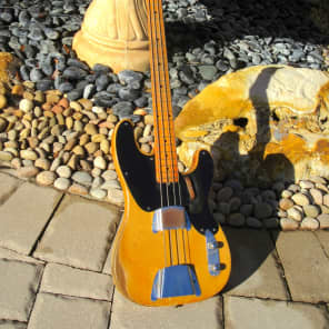 Fender  Precision Bass with matching Tweed Bassman amp Set 1951 See Thru Blonde image 2