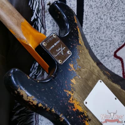 Fender Custom Shop 1959 Stratocaster Dark AAA Rosewood Board Super Heavy Relic Black over 3 Tone Sunburst 7.35 LBS image 13