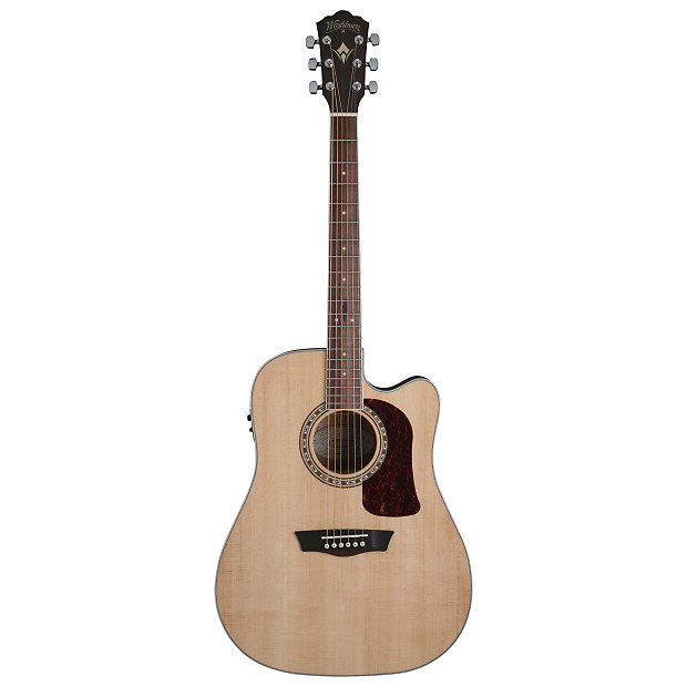 Washburn Heritage Series HD10SCE Acoustic-Electric Cutaway Dreadnought Guitar Natural image 1