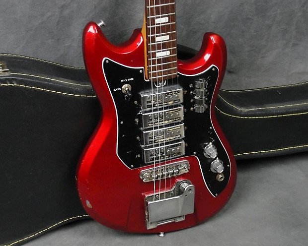 1960's Teisco ET-440 Spectrum 4 Guitar, Red, 4 Pickups, Made