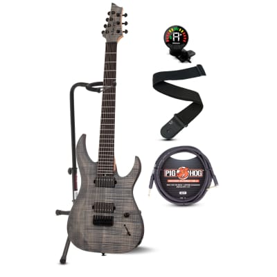 Schecter Sunset-7 Extreme 7-String Electric Guitar (Gray Ghost) with Stand, Strap, and Accessories for sale