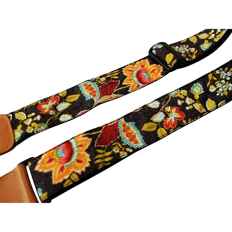 MUSIC FIRST Original Design, 2 inch width (5cm), Colorful Meshbelt &  Genuine Leather Delux Banjo Strap, With 2 pieces of MUSIC FIRST Leather  Strap