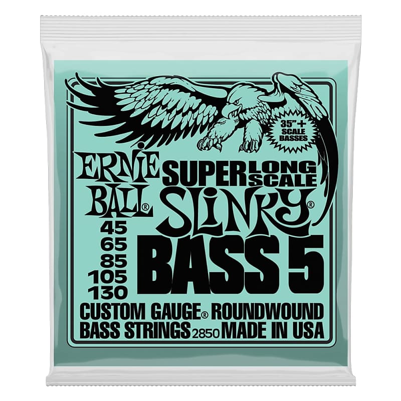 Ernie Ball P02850 5-String Super Long Scale Slinky Bass Strings image 1
