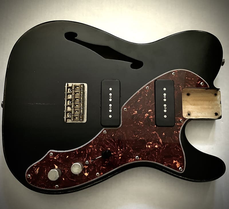 Custom Telecaster Thinline P90 Body Light Relic - Loaded Telecaster  Thinline 2021 Black