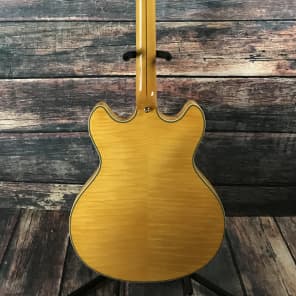 D'Angelico Left Handed Excel DC Natural Semi Hollow Electric Guitar image 4