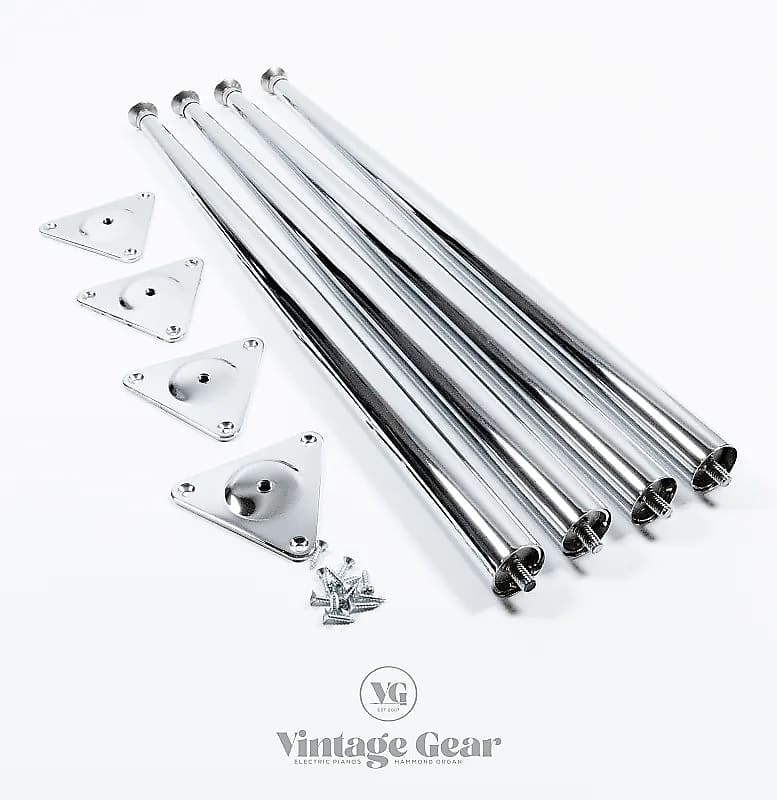Wurlitzer 200a Legs and Plates - set of four with adjustable levelling feet image 1