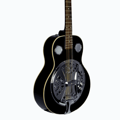 De Rosa DBI-8-VSB-BK Laminated Spruce Top Maple Neck 6-String Resonator Acoustic Guitar -  Black for sale
