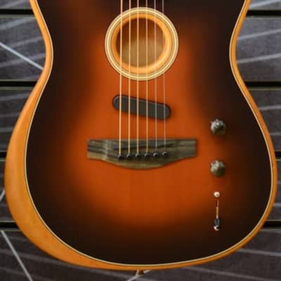 Fender American Acoustasonic Telecaster In Sunburst Electro Acoustic Guitar Incl Deluxe Gig Bag image 6