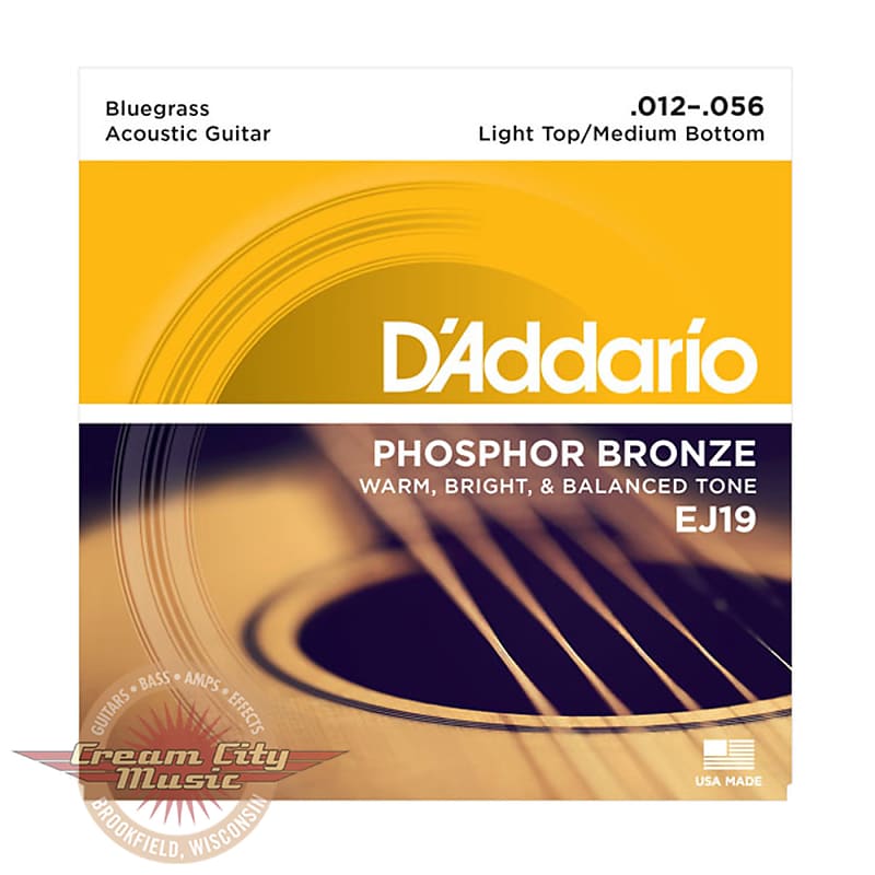 D'Addario EJ19 Bluegrass Acoustic Strings 12-56 image 1
