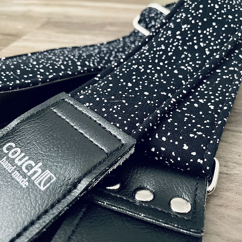 Couch Straps Galaxy Stars Guitar Strap Black & White Reverb