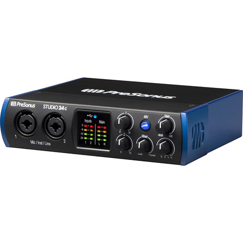 PreSonus Studio 24c 2x2, 192 kHz, USB Audio Interface with Studio One Artist and Ableton Live Lite DAW Recording Software image 1