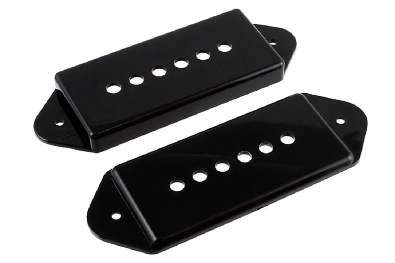 Pickup Covers (2) For P90 Pickups, With Dog Ears BLACK Reverb