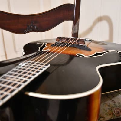Vintage Solid Wood 1940s Schonbach German/Czech Archtop, Great condition and sound image 10