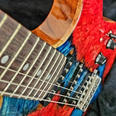 SJ Custom Guitars  Stratocaster ,Amboyna Burl Top, mahogany back, koa neck, Wilkinson, Grover image 16
