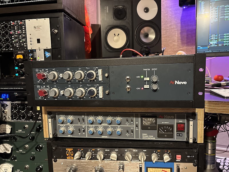 Modified AMS Neve 3U Horizontal 2-Slot 1073 / 1084 Rack (Loaded with 1084 Pair) - Refurbished & Modded image 1