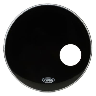 Evans EQ3 Black Resonant Bass Drumhead - 20 inch - With Port Hole image 1