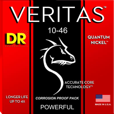 3 Sets DR Strings VTE-10 Veritas Quantum Nickel Medium 10-46 Electric Strings image 2