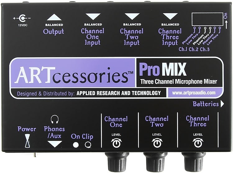 ART ProMIX 3-channel Microphone Mixer image 1