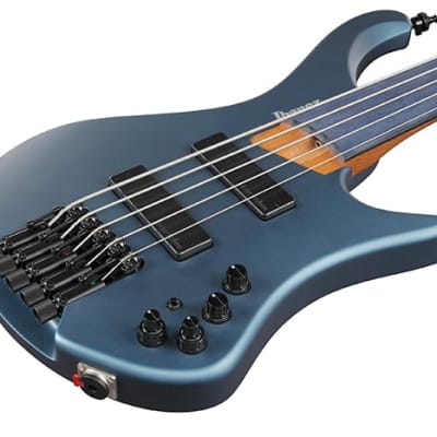 Ibanez Standard EHB1005F Fretless 5-string Bass Guitar - Arctic Ocean Matte image 3