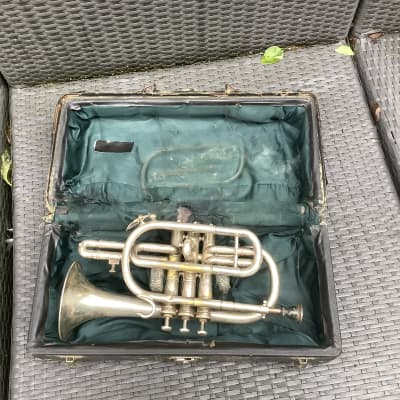 Boosey & Co vintage cornet trumpet with case / made in UK London image 16