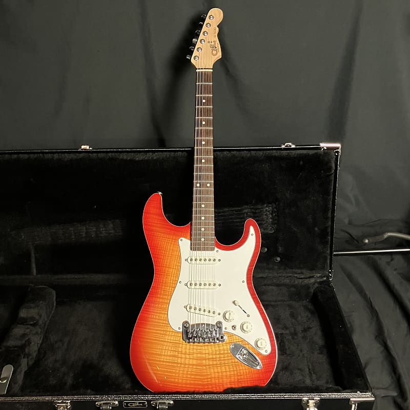 G&L S-500 USA Cherry Sunburst w/Premium Flame Maple Top | Reverb