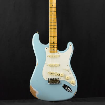 Mint Fender Custom Shop Limited Edition '57 Stratocaster Relic - Faded Aged Daphne Blue image 2