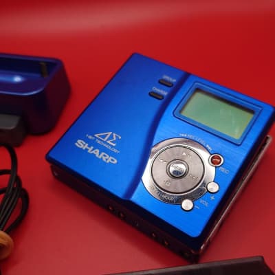 rare blue Sharp MD Player MD DR77 Main Unit Walkman Recorder w 