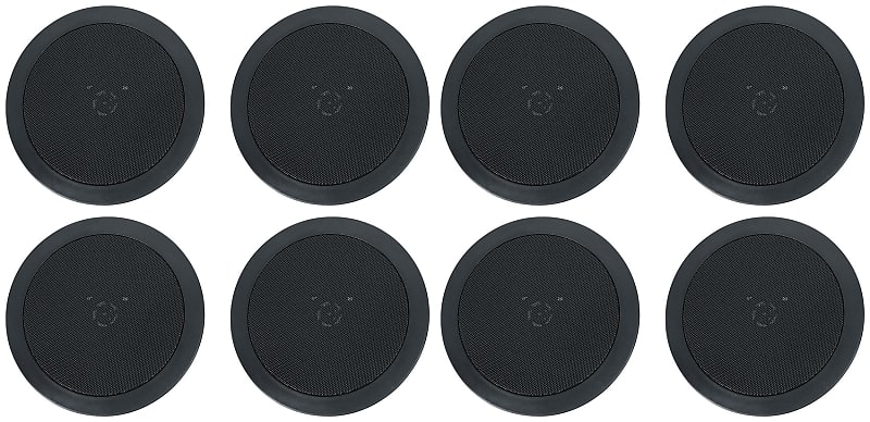 8 Rockville HC55-16 Black 5.25&quot; 300 Watt In-Ceiling Home Theater Speakers 16 Ohm  			