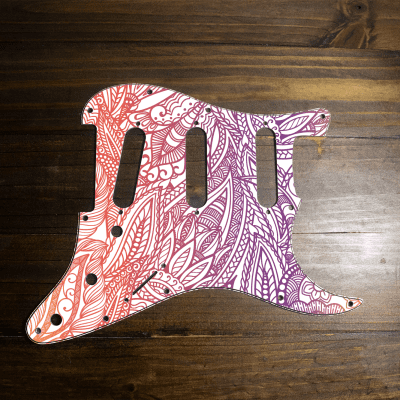 Fender Strat Pickguard Psychedelic 1 Custom Pickguard Graphic Stormguitar 