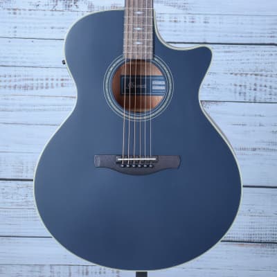 Ibanez AE100 Acoustic Guitar | Dark Tide Blue Flat for sale