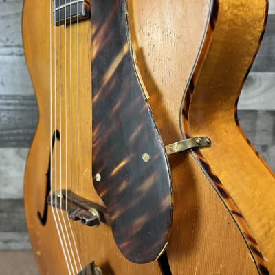 Gretsch Synchromatic 100 Archtop Guitar - 1941 w/ HSC - Natural w/ Tortoiseshell Binding image 14