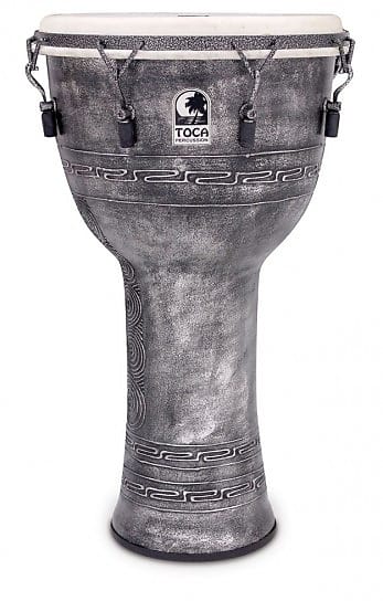 Toca Freestyle Mechanically Tuned 14” Djembe - Antique Silver image 1