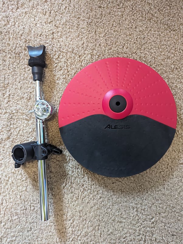 Alesis Nitro Hi Hat 10" Cymbal w/Choke RED 12"Chrome Arm & Reverb