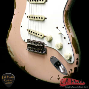 Fender Custom Shop L-Series 1964 Stratocaster Super Heavy Relic Shell Pink Rosewood 9231990856 - Serial Number - L11388 image 3