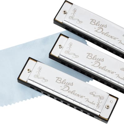 Fender Blues Deluxe Harmonica 3-Pack with Case - C, G, A Keys image 2