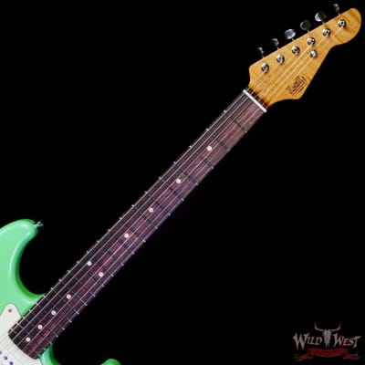 LsL Saticoy One B S Style HSS Roasted Flame Maple Neck Rosewood Fingerboard Surf Green image 4