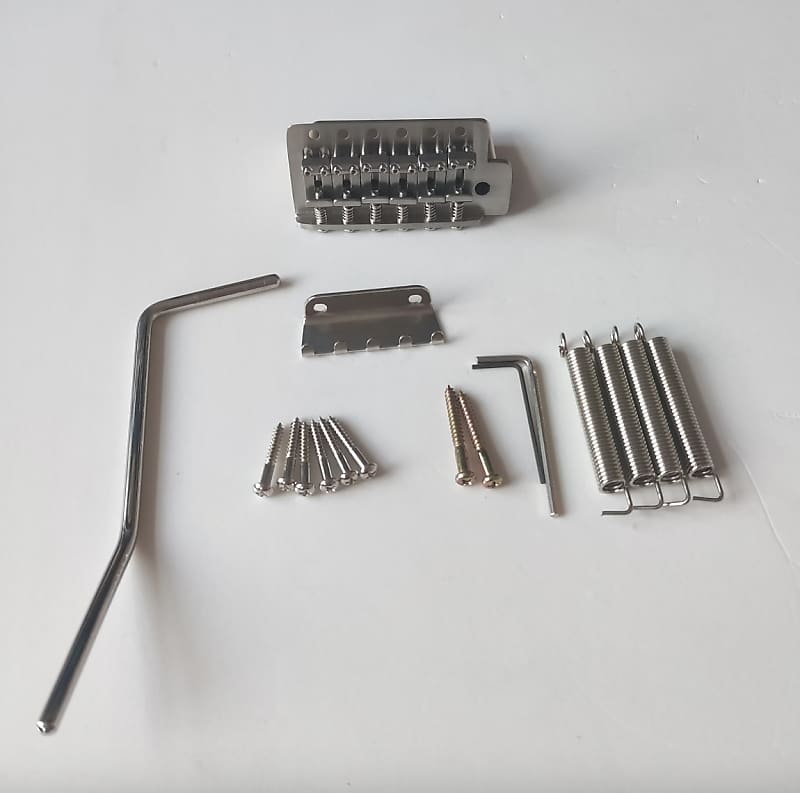 Strat Style Bridge Tremolo System, Brass Block, Steel Plate, Reverb