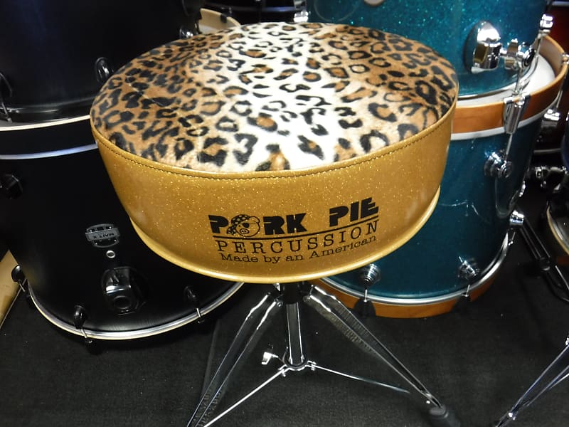 Pork Pie USA Custom ThroneGold Sparkle Side with Leopard Top Reverb