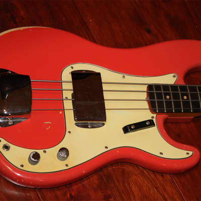 1963 Fender Precision Bass Fiesta Red image 4