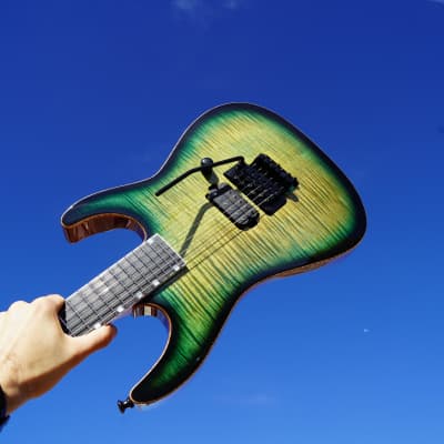 ESP USA M-I FR DLX - Dark Lime Sunburst 6-String Electric Guitar w/ Tolex Case (2023) for sale