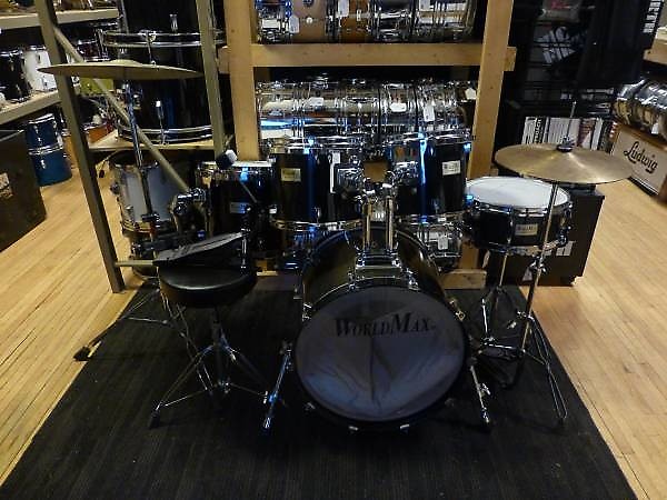 World Max 5pc Drum Kit Black Lacquer