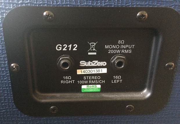 Sub Zero G 212 with Eminence Speakers 200 W 2x12 Cab Original Box inc but not shown