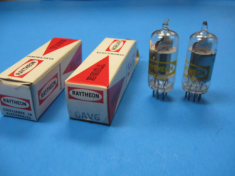 NOS Pair Of Raytheon 6AV6 Vacuum Tubes | Reverb