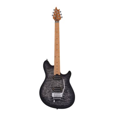 EVH Wolfgang Special QM Electric Guitar with Exquisite Quilted Maple Top - 6-String Electric Guitar with Smooth Maple Fingerboard (Charcoal Burst) Bundle with Hard Case (2 Items) image 2