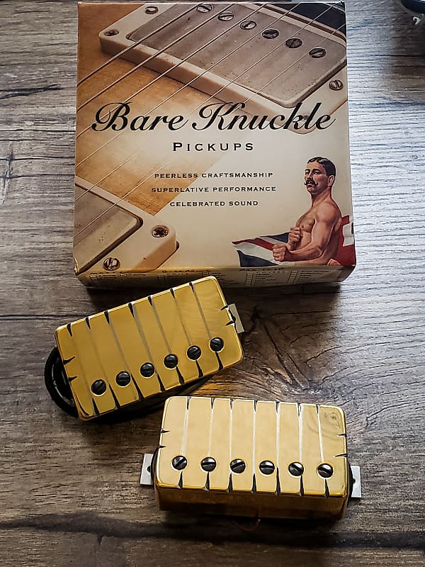 Bare Knuckle Ragnarok 6 String Pickup Set- Battleworn Gold Covers