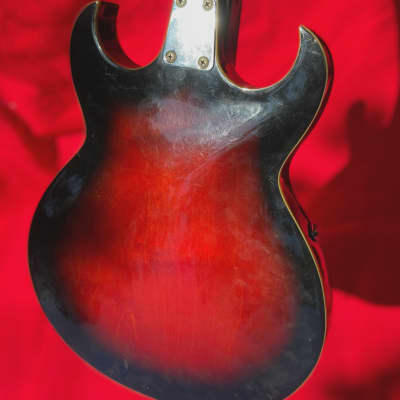 1960's Eko Florentine II Red Burst Electric Guitar Made in Italy image 7