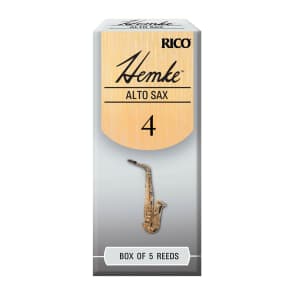 Rico RHKP5ASX400 Hemke Alto Saxophone Reeds - Strength 4.0 (5-Pack)
