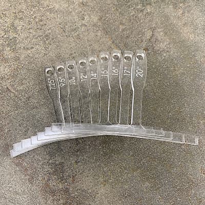 Understring Radius Gauges. Set of 9, for bridge saddle adjustments - Acrylic URG-R